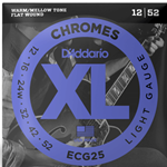 D'Addario ECG25 Chromes Flat Wound Electric Guitar Strings 12-52