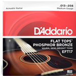 D'Addario Flat Tops Phosphor Bronze Acoustic Guitar Strings, 13-56