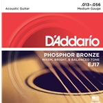 D'Addario EJ17 Phosphor Bronze Acoustic Guitar Strings, Medium, 13-56