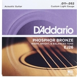 D'Addario EJ26 Phosphor Bronze Acoustic Guitar Strings, Custom Light, 11-52