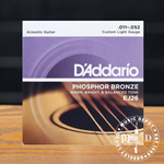 D'Addario EJ26 Phosphor Bronze Acoustic Guitar Strings, Custom Light, 11-52