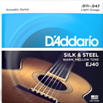 D'Addario EJ40 Silk & Steel Folk Guitar Strings, 11-47