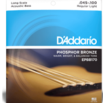 D'Addario EPBB170 Phosphor Bronze Acoustic Bass Strings, Long Scale, 45-100