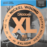 D'Addario EXL115W Nickel Wound Electric Guitar Strings Blues/Jazz Wound 3rd 11-49