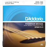 D'Addario Acoustic Bass 5 String Set 45-130 Gauge