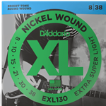 D'Addario EXL130 Nickel Wound Electric Guitar Strings, Extra-Super Light, 8-38