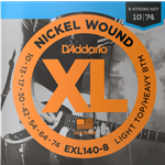 D'Addario EXL140 8 String 10-74 Light Top/Heavy Bottom, XL Nickel