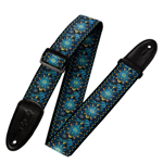 Levys 2" Wide Hootenanny Series Jacquard Guitar Strap - Blue and Yellow