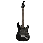 Amati F-Series Double-Cutaway Electric Guitar - Jet Black