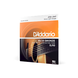 D'Addario EJ10 Bronze Acoustic Strings, Extra Light, 10-47