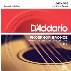 D'Addario EJ17 Phosphor Bronze Acoustic Guitar Strings, Medium, 13-56