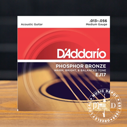 D'Addario EJ17 Phosphor Bronze Acoustic Guitar Strings, Medium, 13-56