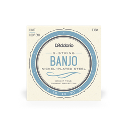 D'Addario DAddario EJ60 5-String Banjo Strings, Nickel, Light, 9-20