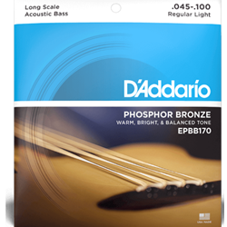 D'Addario EPBB170 Phosphor Bronze Acoustic Bass Strings, Long Scale, 45-100