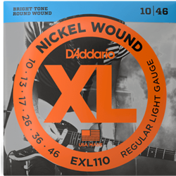 D'Addario EXL110 Nickel Wound Electric Guitar Strings, Regular Light Plus, 10-46