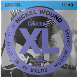 D'Addario EXL115 Nickel Wound Electric Guitar Strings Blues/Jazz 11-49