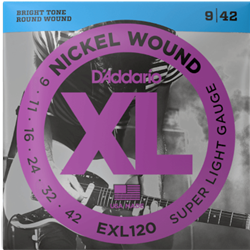 D'Addario EXL120 Nickel Wound Electric Guitar Strings 9-42