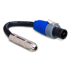Hosa 1/4in Female to Neutrik SpeakON 16 Gauge, 6" Speaker Adaptor