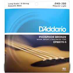 D'Addario EPBB170-5 Acoustic Bass 5 String Set 45-130 Gauge