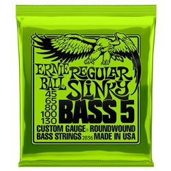 Ernie Ball Regular Slinky 5-String Nickel Wound Electric Bass Strings 45-130 Gauge