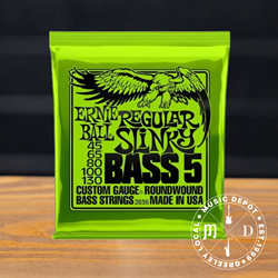 Ernie Ball Regular Slinky 5-String Nickel Wound Electric Bass Strings 45-130 Gauge