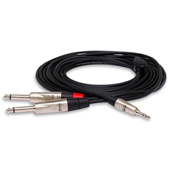 Hosa Pro Stereo Breakout 3.5mm TRS to Dual 1/4 TS - 3 Feet