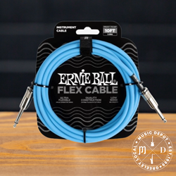 Ernie Ball Flex Instrument Cable Straight/Straight 10ft - Blue