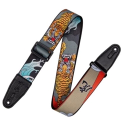 Levys 2”-Wide Polyester Guitar Strap with Japanese Traditional Tiger Motif