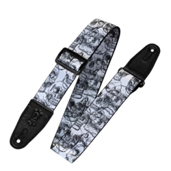 Levys 2" Polyester Guitar Strap - Skulls Pattern