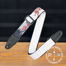 Levys 2" Polyester Guitar Strap - Cherry Blossoms & Snow