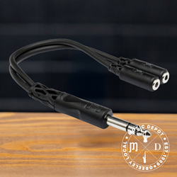 Hosa Y Cable, 1/4 in TRS to Dual 3.5 mm TRSF