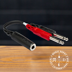 Hosa Stereo Breakout, 1/4 in TRSF to Dual 1/4 in TS